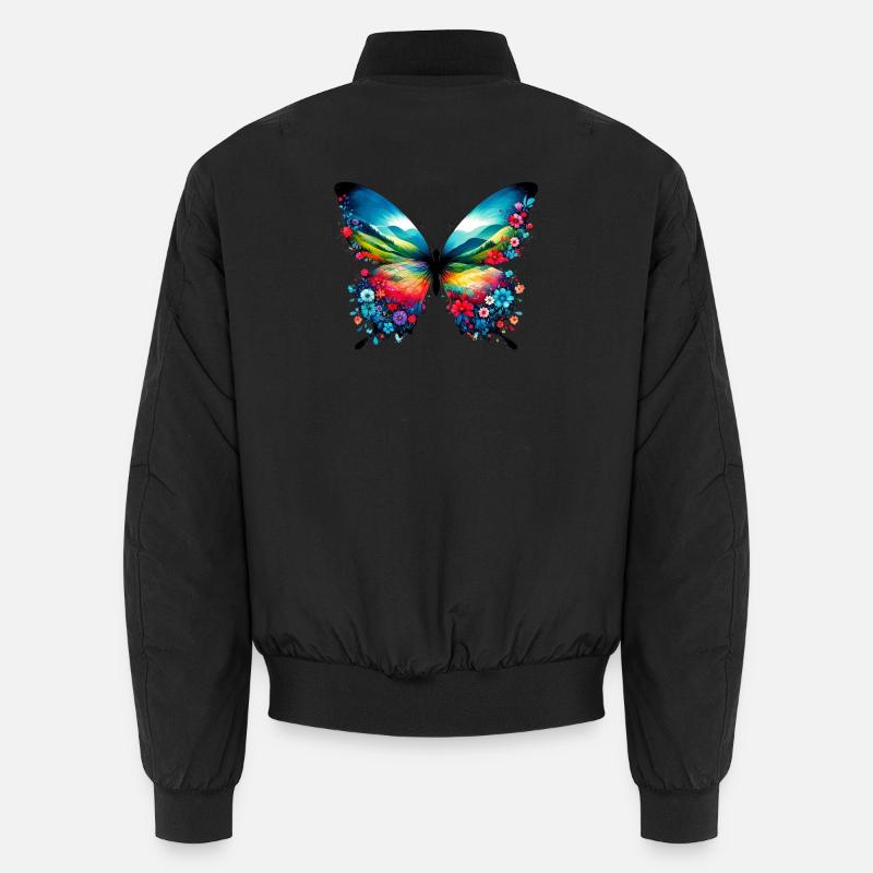 Butterfly - Unisex Bomber Jacket - black