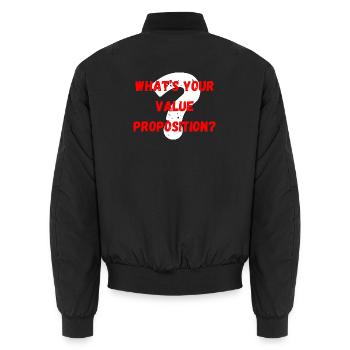 What's Your Value Proposition? - Unisex Bomberjacke - Schwarz - Hinten - AI Model Male 185 light (185cm)