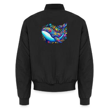 Baleine - Bomber unisexe - noir - Dos - AI Model Male 185 light (185cm)