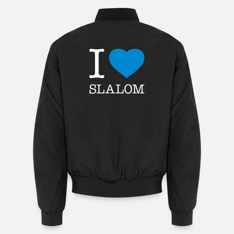 I LOVE SLALOM - Unisex Bomber Jacket - black