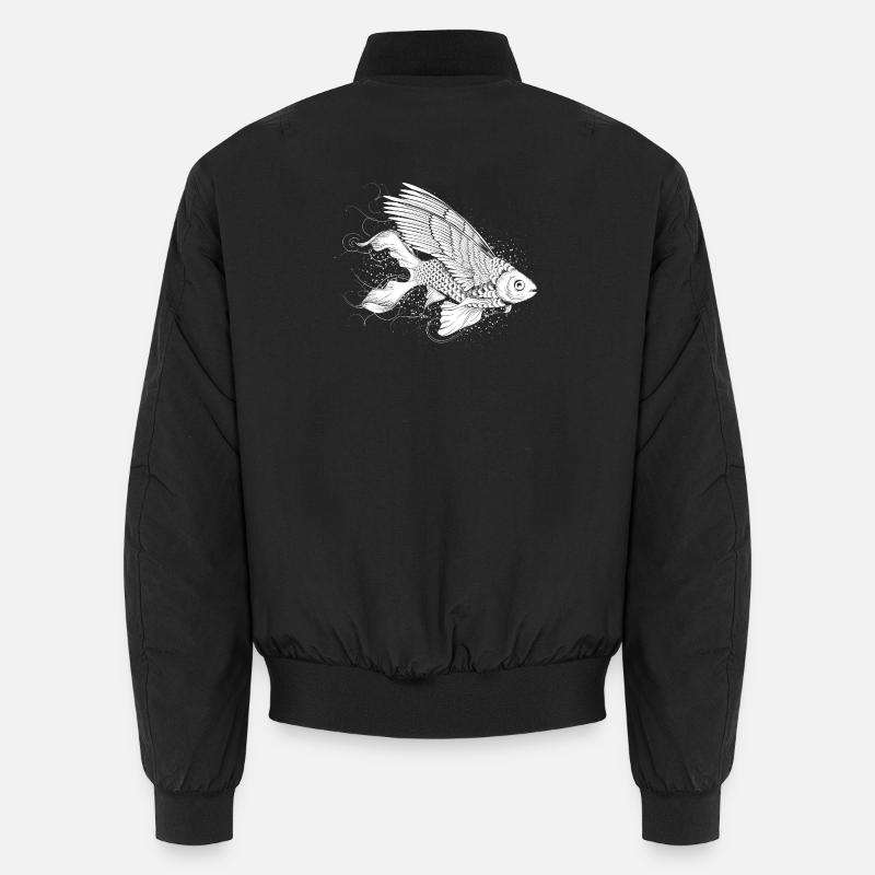 Imaginative fish with wings Unisex Bomber Jacket