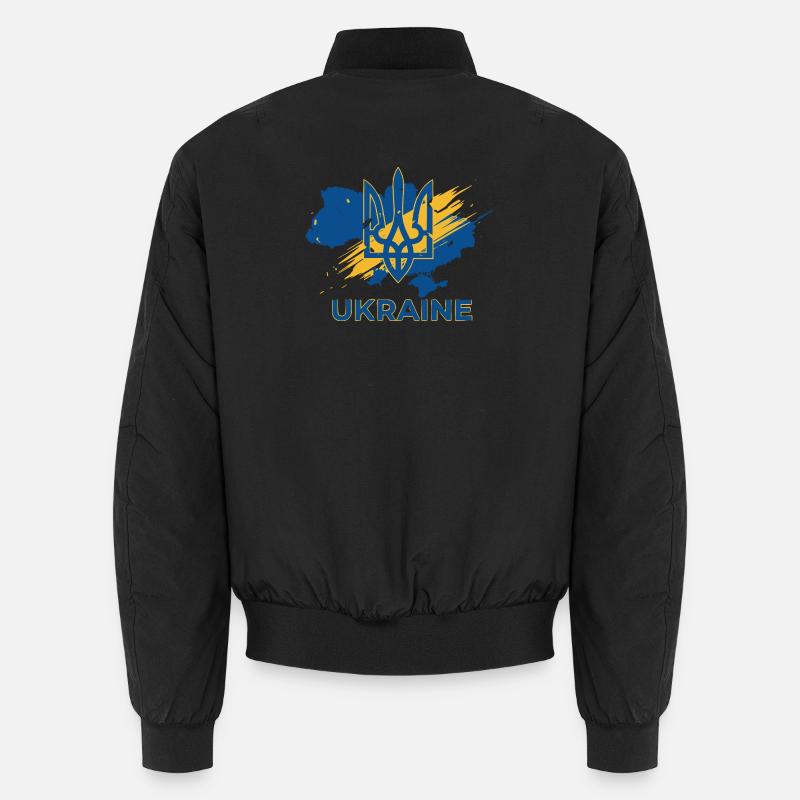 Trident Wave Ukraine Logo-Druck Unisex Bomberjacke