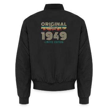 1949 Vintage Retro Geburtstagsgeschenk - Unisex Bomberjacke - Schwarz - Hinten - AI Model Male 185 light (185cm)