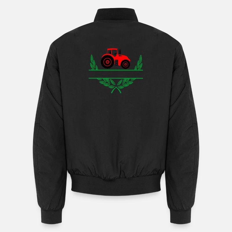 Roter Traktor mit Namensraum Unisex Bomberjacke