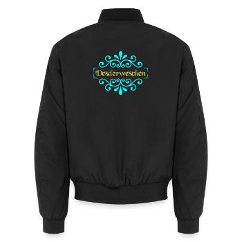 Deswerweschen Ornament Glitzer - Unisex Bomberjacke - Schwarz - Hinten - AI Model Male 185 light (185cm)