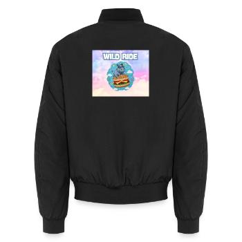 Wild Ride Hippo Burger Patch - Unisex Bomberjacke - Schwarz - Hinten - AI Model Male 185 light (185cm)