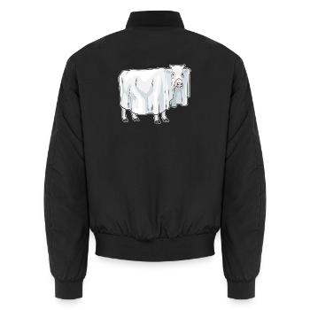 Vache Halloween fantôme - Bomber unisexe - noir - Dos - AI Model Male 185 light (185cm)