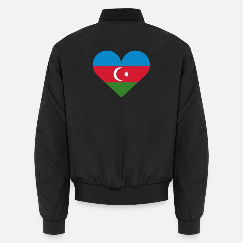Azerbaijan heart flag Unisex Bomber Jacket