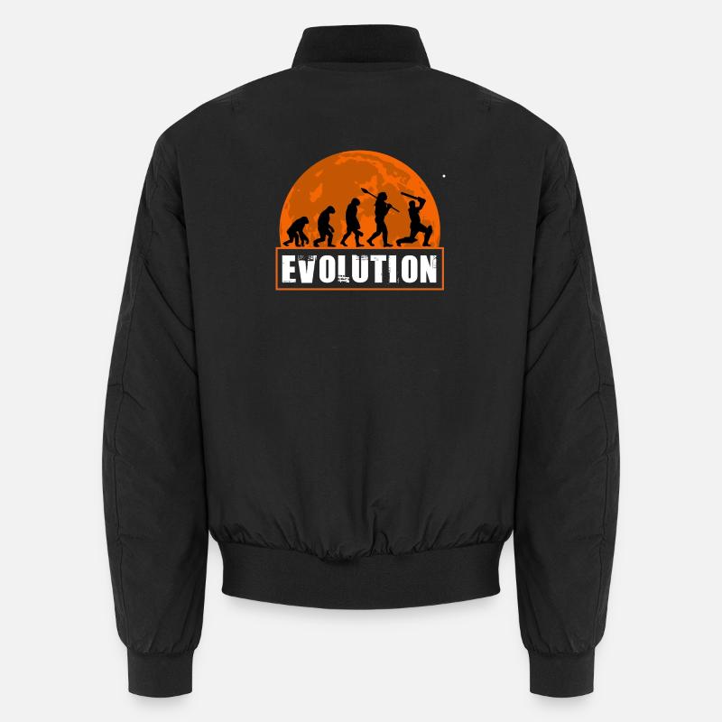 Entwicklung der Cricketspieler-Batsman-Silhouette Unisex Bomberjacke