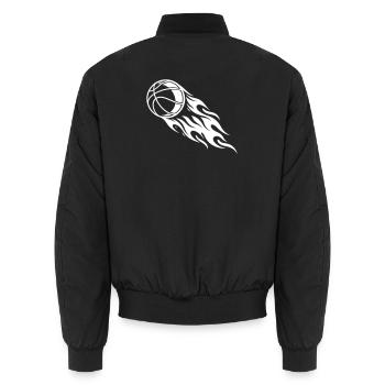 Basketball Fire - Unisex Bomber Jacket - black - Back - AI Model Male 185 light (185cm)