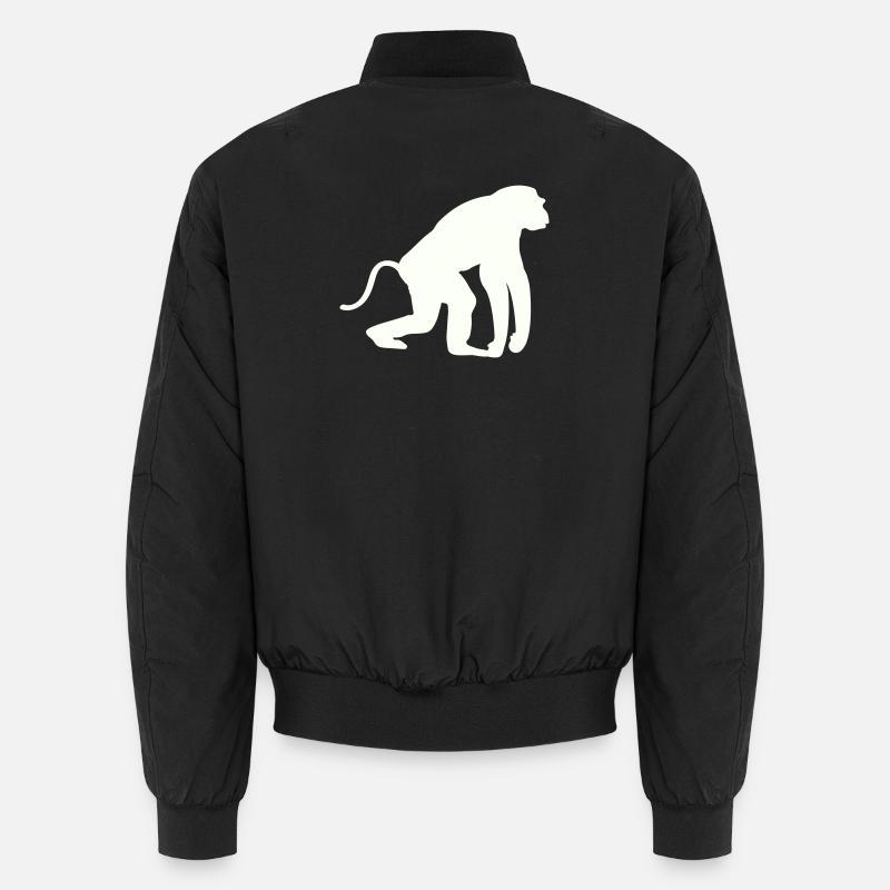 Monkey Silhouette - Unisex Bomber Jacket - black