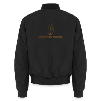 MY DOG IS MY SOULMATE - Unisex Bomberjacke - Schwarz - Hinten - AI Model Male 185 light (185cm)