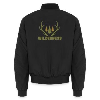 Chasse au cerf en plein air en nature Conception de la nature - Bomber unisexe - noir - Dos - AI Model Male 185 light (185cm)