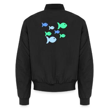 Poisson pastel Poisson de mer tropical - Bomber unisexe - noir - Dos - AI Model Male 185 light (185cm)