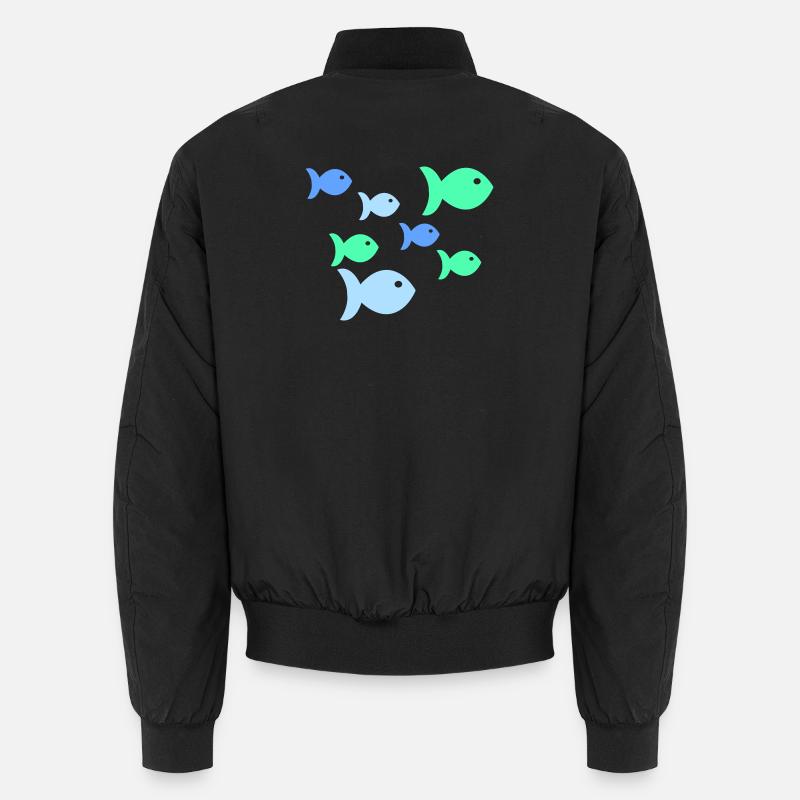 Pastel Fish Tropical Sea Fish - Unisex Bomber Jacket - black