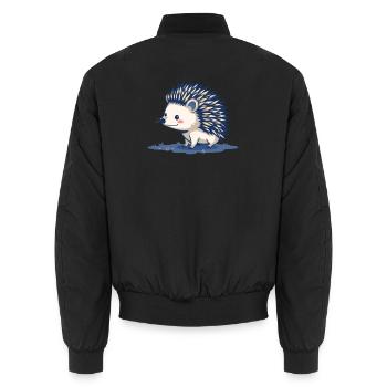 Cadeau hérisson Enchanteur de la nature - Bomber unisexe - noir - Dos - AI Model Male 185 light (185cm)