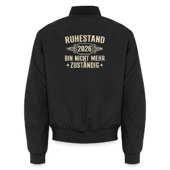 Ruhestand 2026 Abschied Kollege Rente - Unisex Bomberjacke - Schwarz - Hinten - AI Model Male 185 light (185cm)