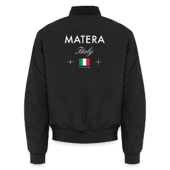 Matera Italie coordonne un souvenir de voyage - Bomber unisexe - noir - Dos - AI Model Male 185 light (185cm)