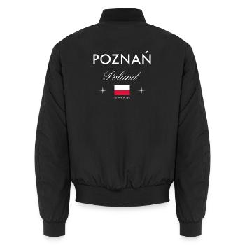 Posen Polen Koordinaten Reise Souvenir - Unisex Bomberjacke - Schwarz - Hinten - AI Model Male 185 light (185cm)