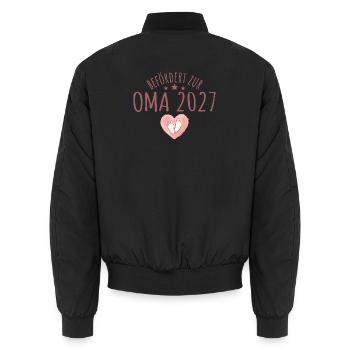 Befördert zur Oma 2027 Schwangerschaftsverkündung - Unisex Bomberjacke - Schwarz - Hinten - AI Model Male 185 light (185cm)