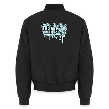 Remember to drink water Denk an Wasser Spruch Logo - Unisex Bomberjacke - Schwarz - Hinten - AI Model Male 185 light (185cm)
