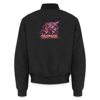 Straße Schütze - Unisex Bomberjacke - Schwarz - Hinten - AI Model Male 185 light (185cm)