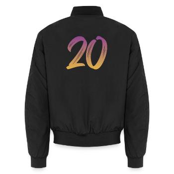 20 - Unisex Bomberjacke - Schwarz - Hinten - AI Model Male 185 light (185cm)