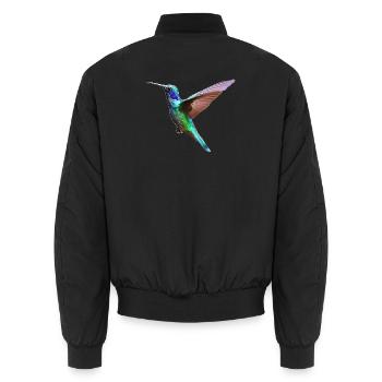 Kolibri – Vogelillustration - Unisex Bomberjacke - Schwarz - Hinten - AI Model Male 185 light (185cm)