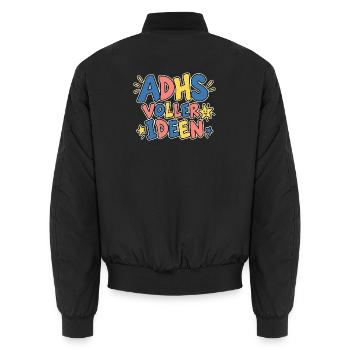Voller Ideen - Unisex Bomberjacke - Schwarz - Hinten - AI Model Male 185 light (185cm)