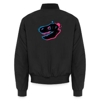 T Rex Schädel 3-D - Unisex Bomberjacke - Schwarz - Hinten - AI Model Male 185 light (185cm)