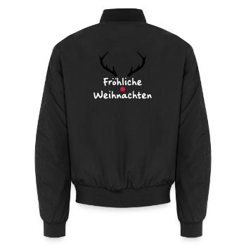 Fröhliche Weihnachten Rentier Weihnachtsgeschenk - Unisex Bomberjacke - Schwarz - Hinten - AI Model Male 185 light (185cm)