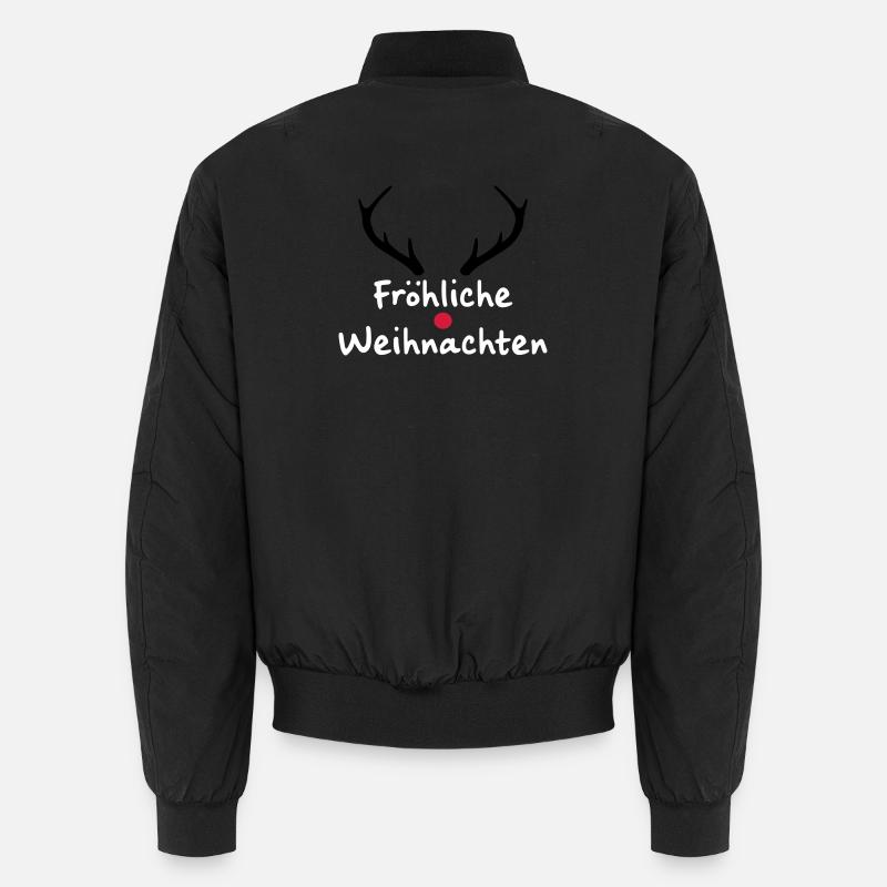 Fröhliche Weihnachten Rentier Weihnachtsgeschenk Unisex Bomberjacke