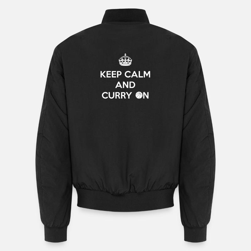 Keep Calm and Curry On - Unisex Bomber Jacket - black
