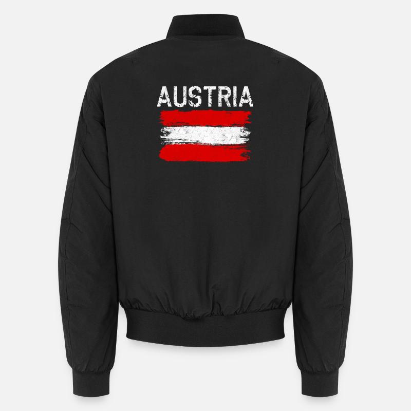 Austria Brushed Flag Grafik - Unisex Bomberjacke - Schwarz