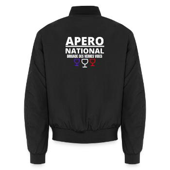 apéro, apéro national, picole nationale - Bomber unisexe - noir - Dos - AI Model Male 185 light (185cm)