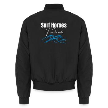 Chevaux de surf gratuits pour chevaucher les vagues - Bomber unisexe - noir - Dos - AI Model Male 185 light (185cm)