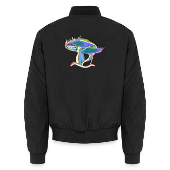 Rêve de champignon coloré - Bomber unisexe - noir - Dos - AI Model Male 185 light (185cm)