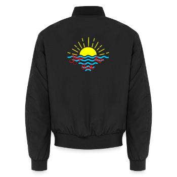 coucher de soleil mer foi espoir amour - Bomber unisexe - noir - Dos - AI Model Male 185 light (185cm)