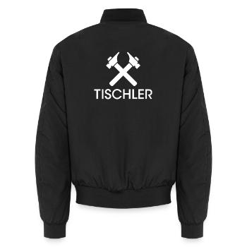 Werkzeuge Tischler Symbol Logo icon Betrieb Hammer - Unisex Bomberjacke - Schwarz - Hinten - AI Model Male 185 light (185cm)