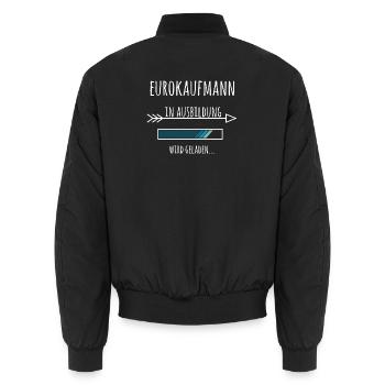 Eurokaufmann Ausbildung Beruf - Unisex Bomberjacke - Schwarz - Hinten - AI Model Male 185 light (185cm)