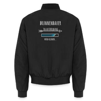 Brunnenbauer Ausbildung Geschenk - Unisex Bomberjacke - Schwarz - Hinten - AI Model Male 185 light (185cm)