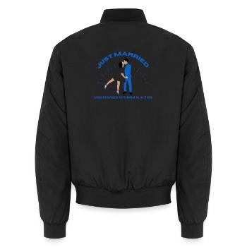 Je viens de me marier | Mariage - Bomber unisexe - noir - Dos - AI Model Male 185 light (185cm)