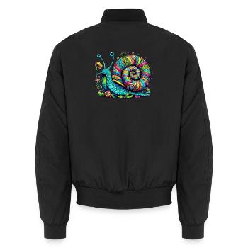 Schnecke - Unisex Bomberjacke - Schwarz - Hinten - AI Model Male 185 light (185cm)