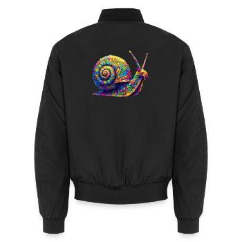Schnecke - Unisex Bomberjacke - Schwarz - Hinten - AI Model Male 185 light (185cm)
