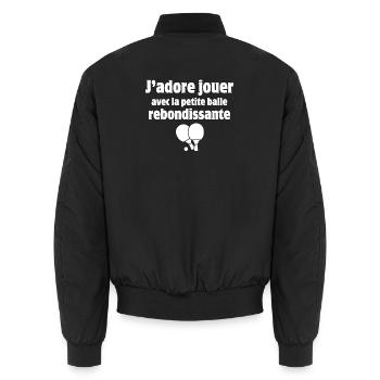 Tischtennis, Tischtennis, Tischtennis - Unisex Bomberjacke - Schwarz - Hinten - AI Model Male 185 light (185cm)
