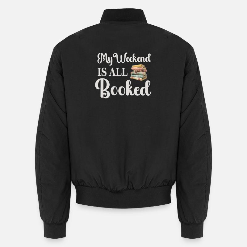 Reading Books Bookworm - Unisex Bomber Jacket - black