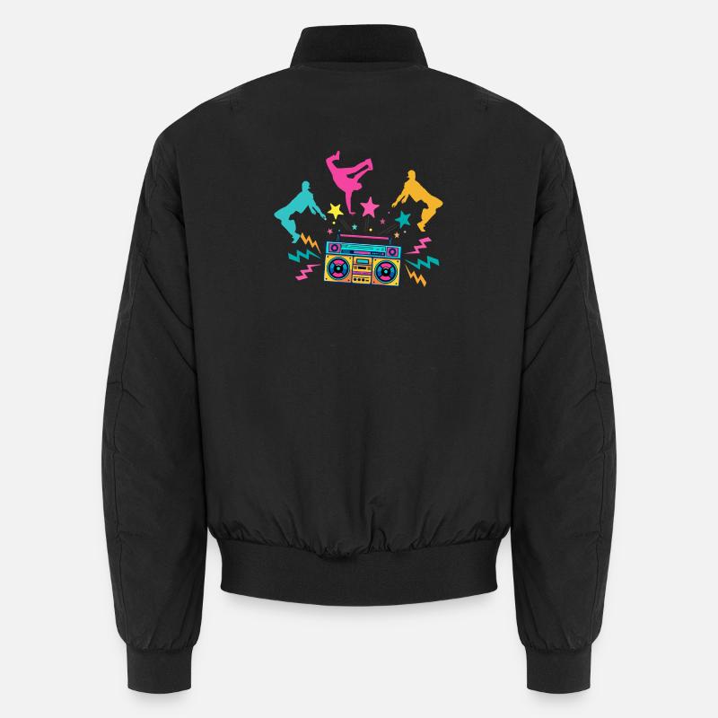Boombox Neon Dancing Silhouettes - Bomber unisexe - noir