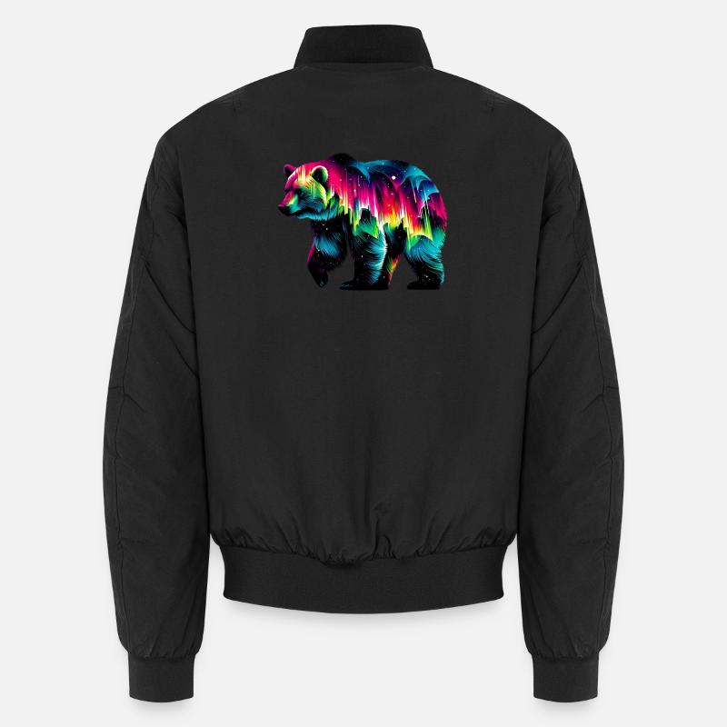 Bear - Unisex Bomber Jacket - black