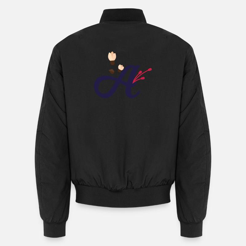 Eleganter Buchstabe 'A' mit Blumen Unisex Bomberjacke