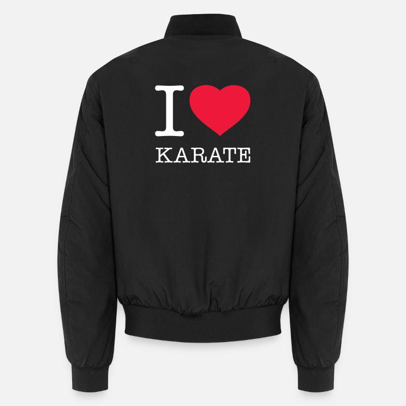 I LOVE KARATE - Unisex Bomber Jacket - black